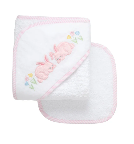 3 Marthas Appliqué Newborn Towel Set