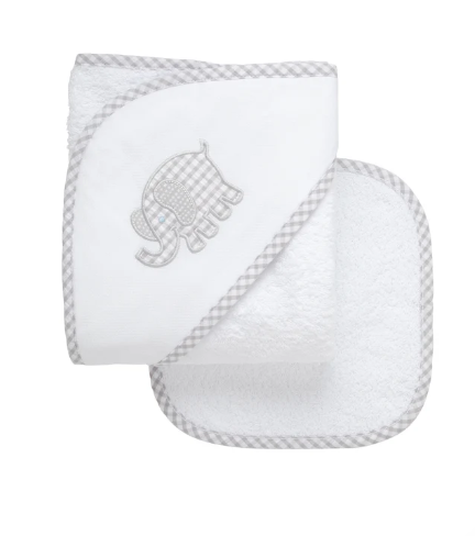 3 Marthas Appliqué Newborn Towel Set
