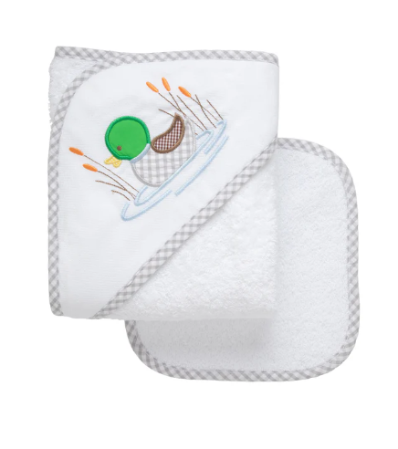 3 Marthas Appliqué Newborn Towel Set