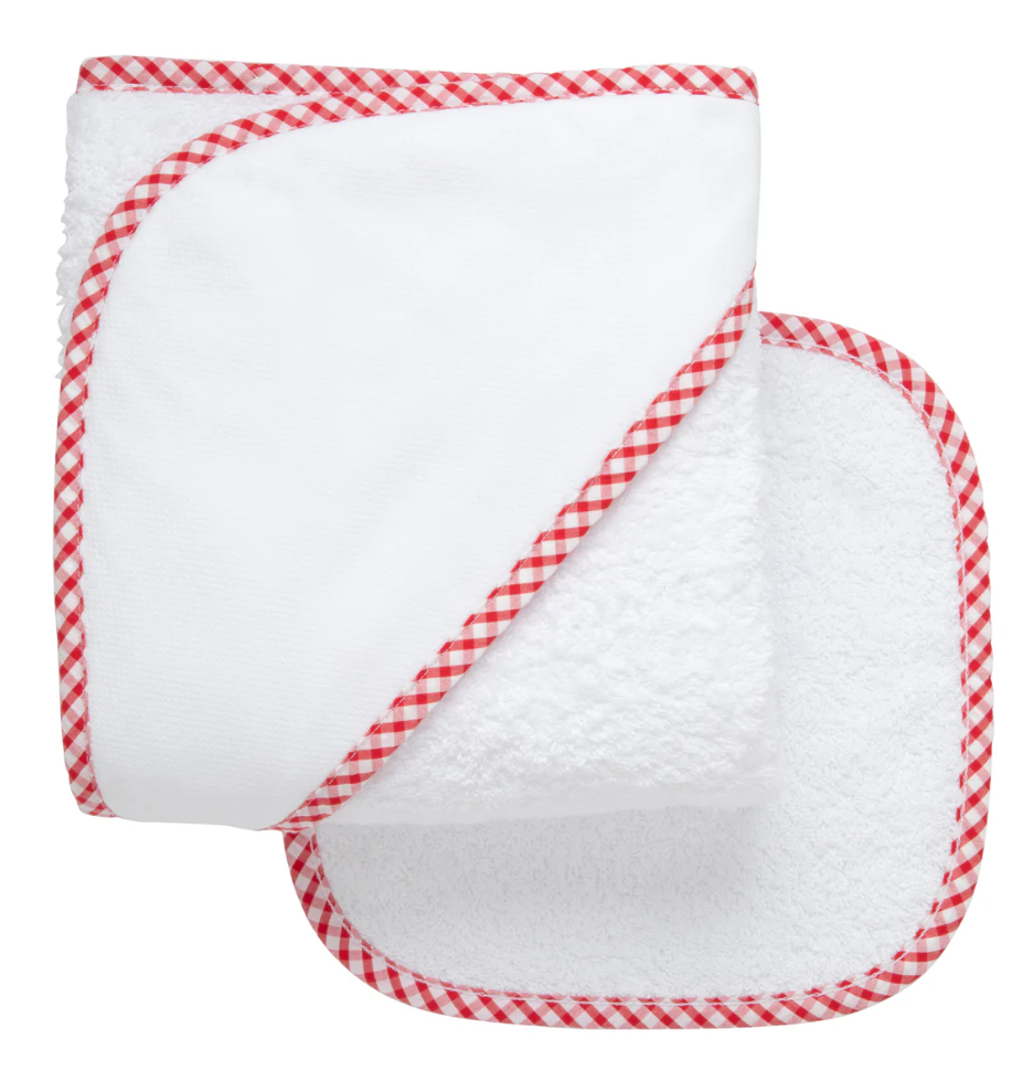 3 Marthas Seersucker Check Newborn Towel Set