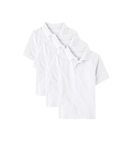 White Short-Sleeve Polo 3-Pack