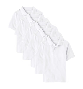 White Short-Sleeve Polo 5-Pack