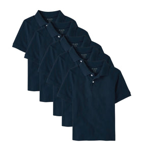 Navy Short-Sleeve Polo 5-Pack