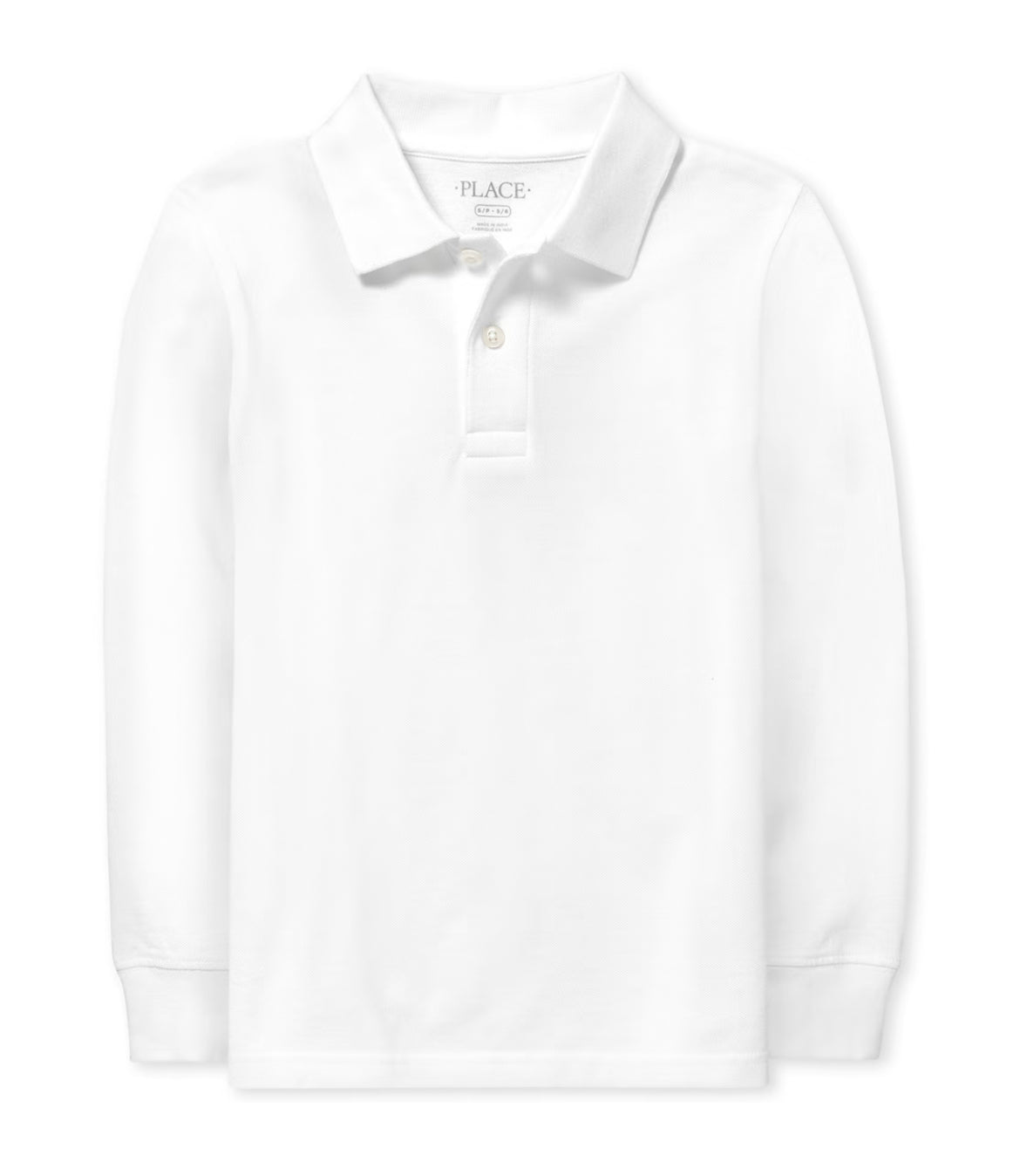 White Long-Sleeve Polo