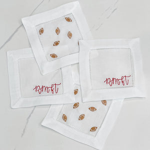 Custom Football Cocktail Napkins S/4