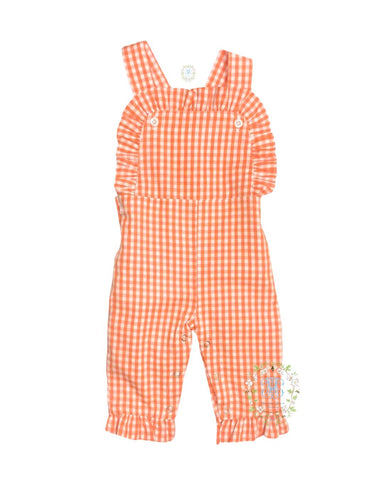 Orange Gingham Ruffle Longall