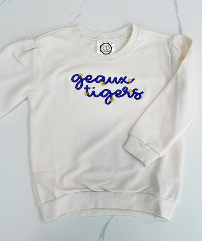 Geaux Tigers 4T Puff Sleeve Sweatshirt