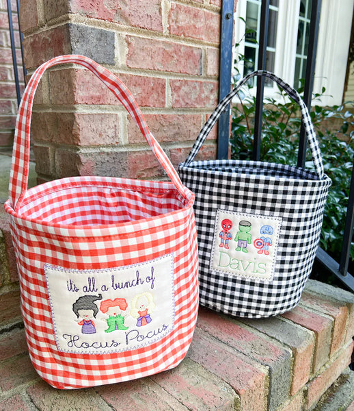 Gingham Halloween Bucket