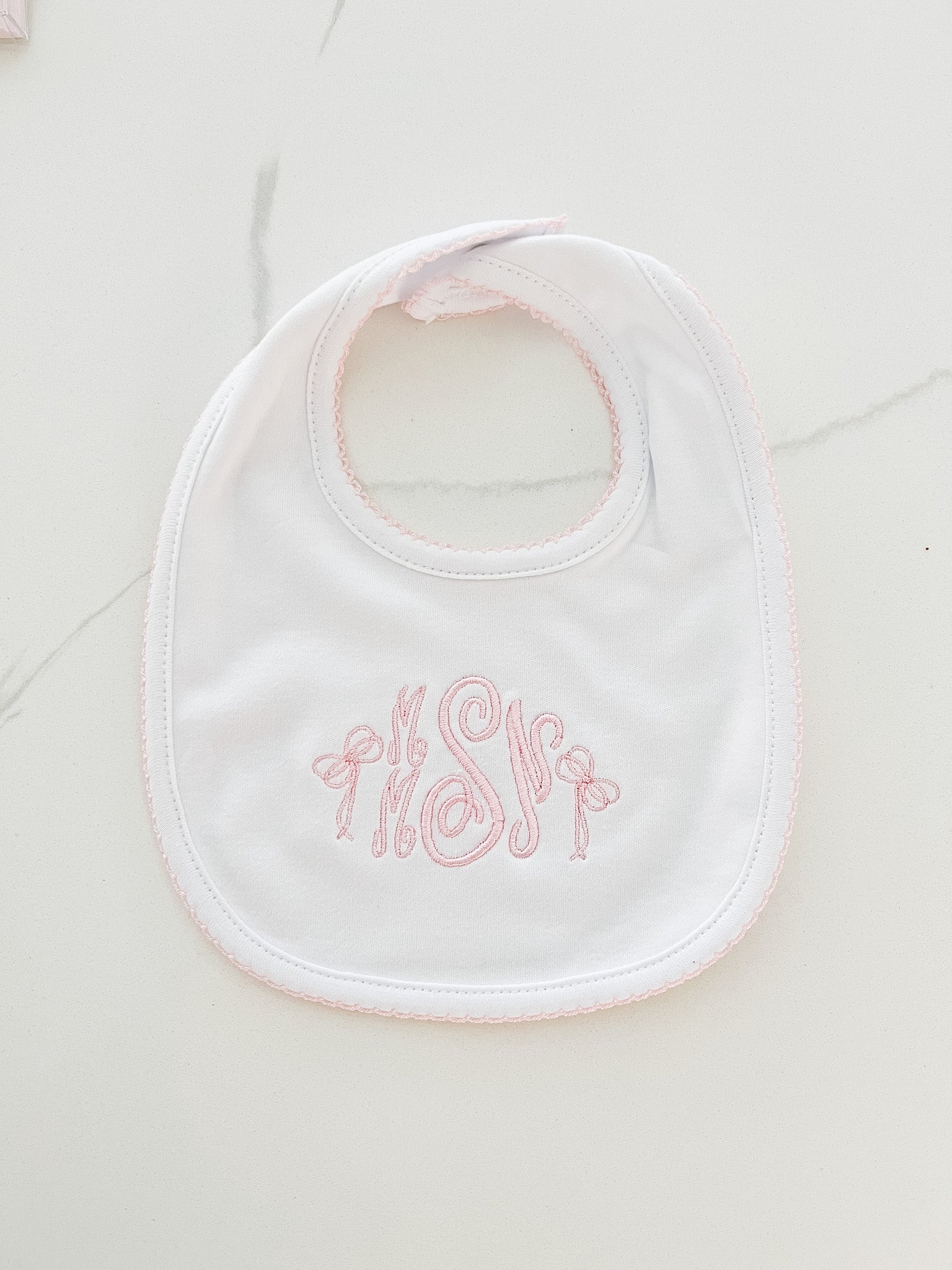 Picot Trim Bib Pink