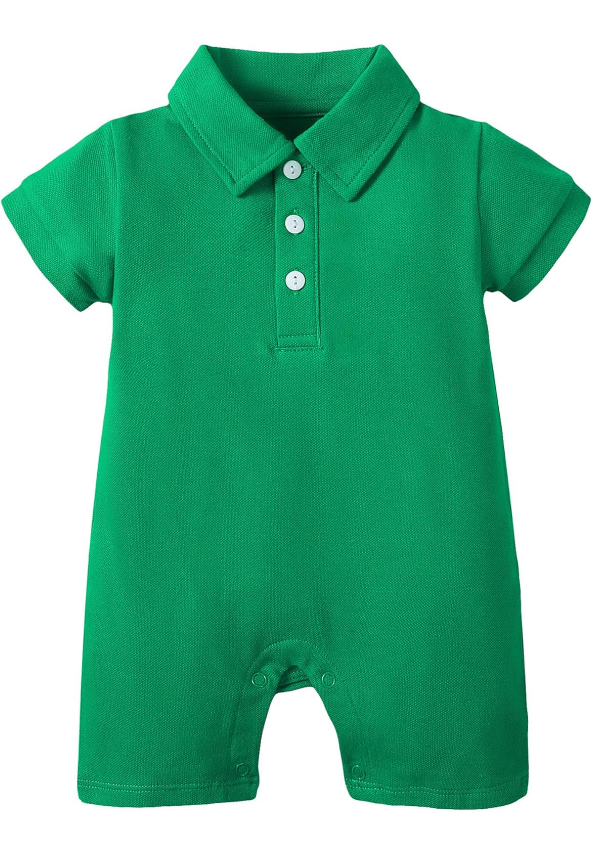 Short Sleeve Green Polo Romper