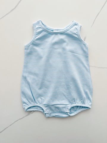 Blue Stripe Sleeveless Bubble