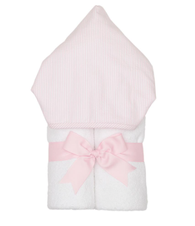 3 Marthas Pink Seersucker Hooded Towel