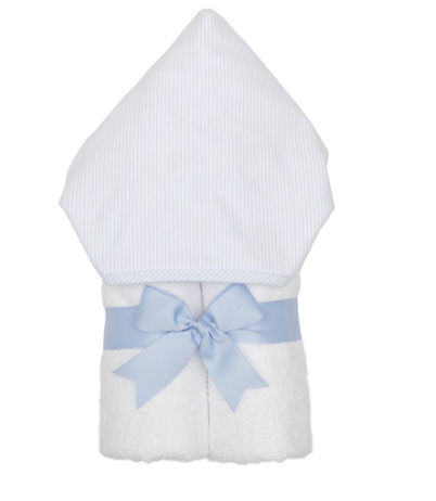 3 Marthas Blue Seersucker Hooded Towel