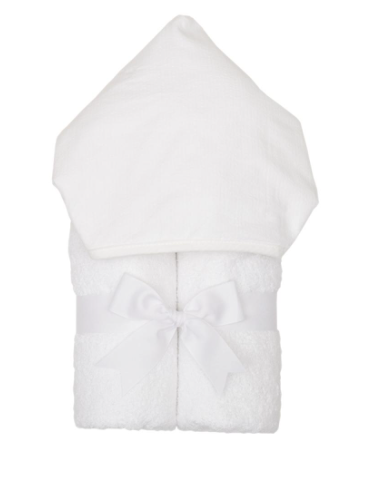 3 Marthas White Seersucker Hooded Towel