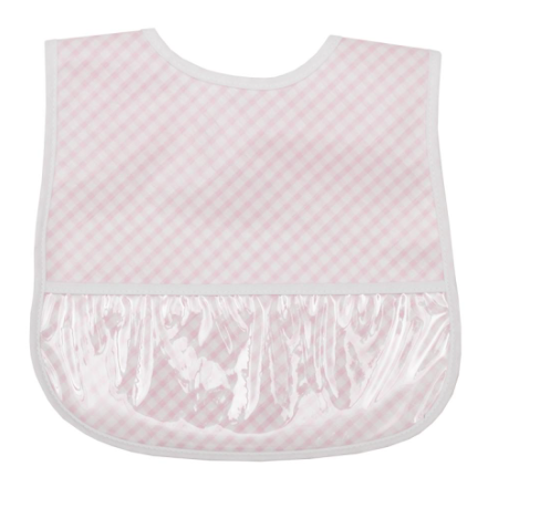 3 Martha's Pink Check Laminated Bib