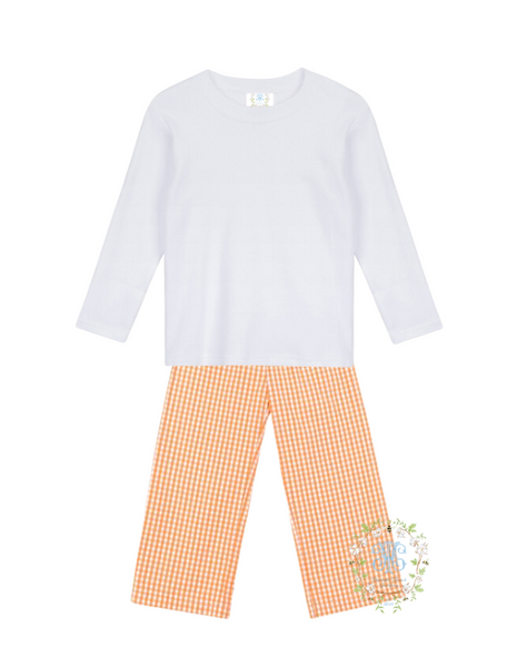 Boys Long-Sleeve / Gingham Pant Set