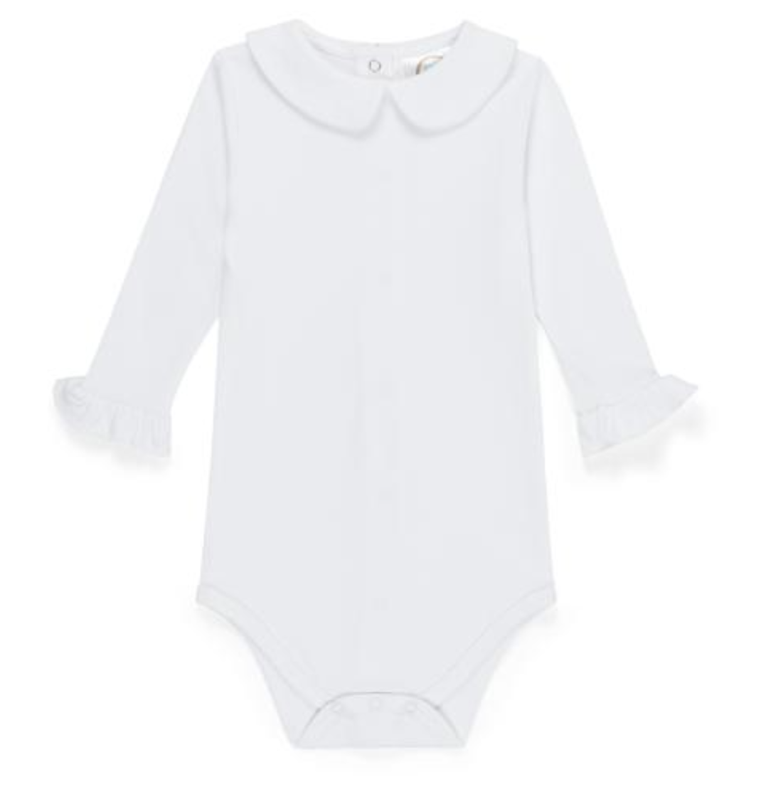 Ruffle Long Sleeve Peter Pan Collar Bodysuit