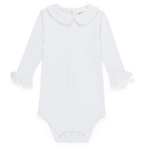 Ruffle Long Sleeve Peter Pan Collar Bodysuit