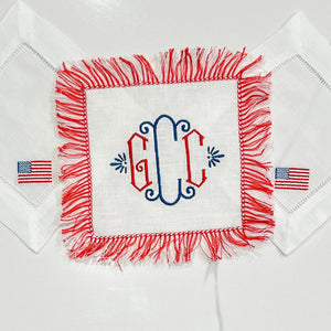 Red Fringe Patriotic Cocktail Napkins