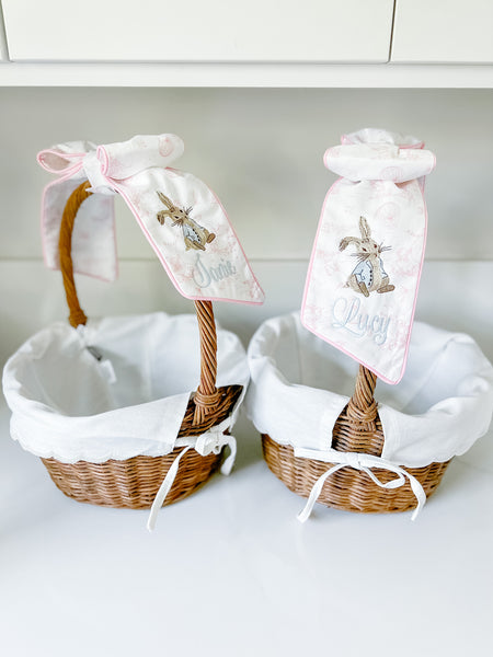 Toile Easter Basket Bow