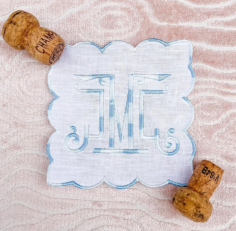 Variegated Monogram Cocktail Napkin