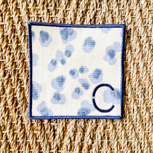 Blue Spotted Fabric Cocktail Napkins