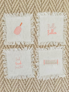 Pickleball Fringe Napkins S/4