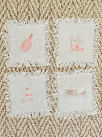 Pickleball Fringe Napkins S/4